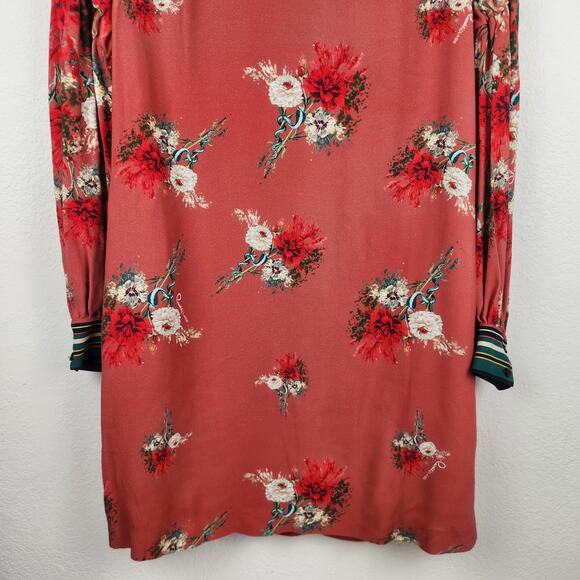 Class by Roberto Cavalli Dress Crepe Floral Pink Size US 2 NWT Long Sleeve - Picture 3 of 11